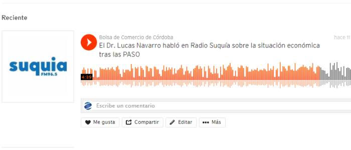 El Dr. Lucas Navarro habló en Radio Suquía sobre la situación económica tras las PASO